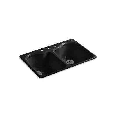 Kohler K-5818-4-7 - Hartland 33'' X 22'' X 9-5/8'' Top-Mount Double-Equal Kitchen Sink With 4 Faucet Holes