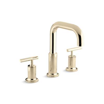 Kohler K-T14428-4-AF - Purist Deck-Mount Bath Faucet Trim For High-Flow Valve With Lever Handles, Valve Not Included