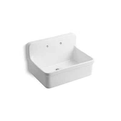 Kohler K-12787-0 - Gilforde 30'' X 22'' Bracket-Mount Scrub-Up/Plaster Sink With 8'' Widespread Faucet Holes