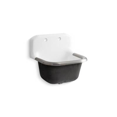 Kohler K-6716-0 - Bannone 24'' X 20-1/4'' Wall-Mount Or P-Trap Mount Service Sink With Rim Guard And Back Drilled On 8'' Centers