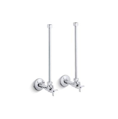 Kohler K-7606-P-CP - Pair 1/2'' Npt Angle Supplies With Stop, Cross Handle And Annealed Vertical Tube