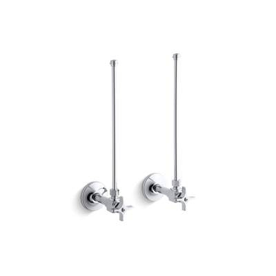 Kohler K-7605-P-CP - Pair 3/8'' Npt Angle Supplies With Stop, Cross Handle And Annealed Vertical Tube