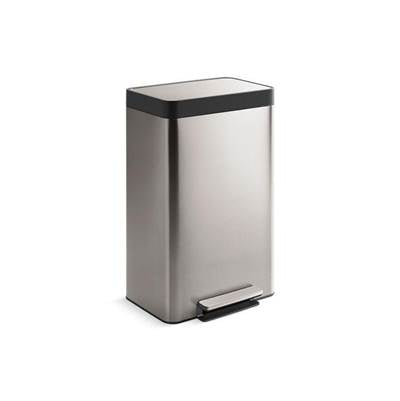 Kohler K-20940-ST - 13-Gallon Stainless Steel Step Trash Can