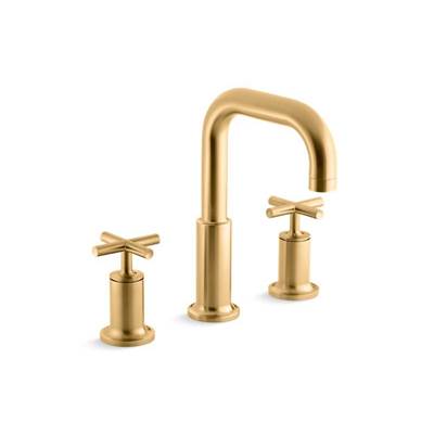 Kohler K-T14428-3-2MB - Purist Deck-Mount Bath Faucet Trim For High-Flow Valve With Cross Handles, Valve Not Included