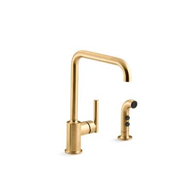 Kohler K-7508-2MB - Purist Single-Handle Kitchen Sink Faucet With Sidesprayer