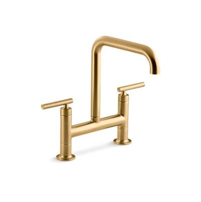 Kohler K-7547-4-2MB - Purist Two-Hole Bridge Kitchen Sink Faucet