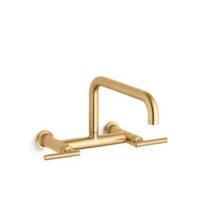 Kohler K-7549-4-2MB - Purist Two-Hole Wall-Mount Bridge Kitchen Sink Faucet