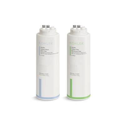 Kohler K-29651-NA - Aquifer+ Replacement Filter Cartridge Two-Pack With Hollow Fiber Membrane And Carbon Block Voc