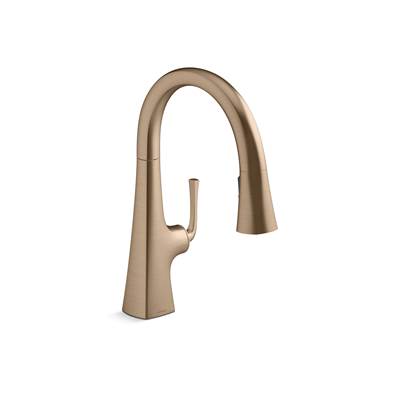 Kohler K-22063-BV - Graze Pull-Down Kitchen Sink Faucet With Three-Function Sprayhead