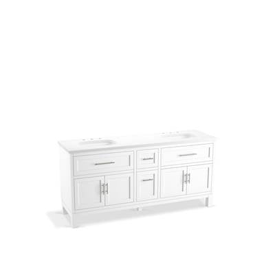 Kohler K-31247-ASB-0 - Quo 72 In. Bathroom Vanity Cabinet With Sinks And Quartz Top