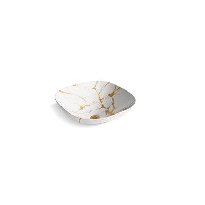 Kohler K-28038-AUR-0 - Aureus 16-3/4'' Square Semi-Recessed Vessel Bathroom Sink, No Overflow