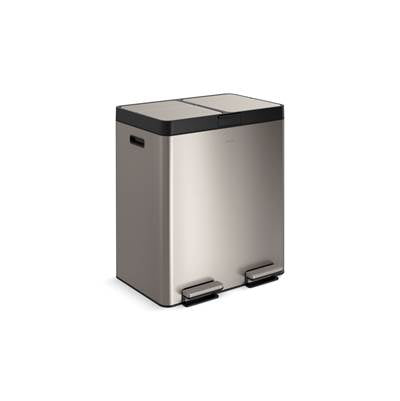 Kohler K-23828-ST - 82-Liter Stainless Steel Dual-Bin Step Trash Can