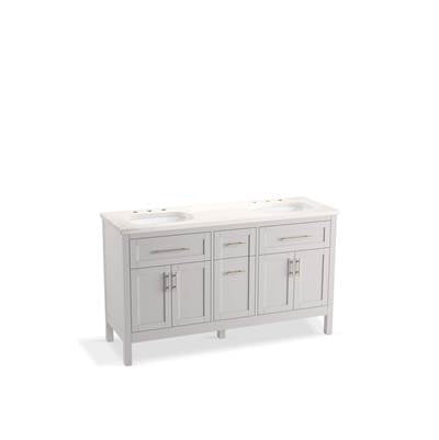 Kohler K-39607-ASB-AGA - Hadron 60 In. Bathroom Vanity Cabinet With Sinks And Quartz Top