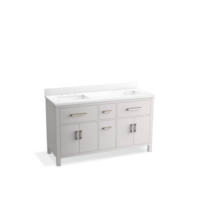 Kohler K-40641-BD1-AGA - Kresla 60 In. Bathroom Vanity Cabinet With Sinks And Quartz Top