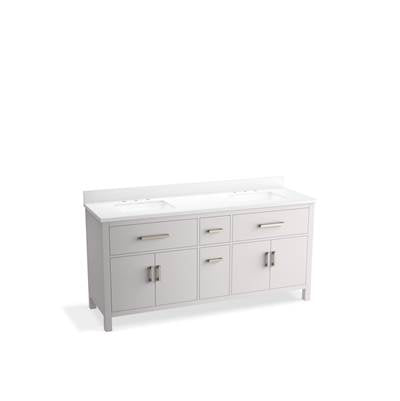 Kohler K-40642-BD1-AGA - Kresla 72 In. Bathroom Vanity Cabinet With Sinks And Quartz Top