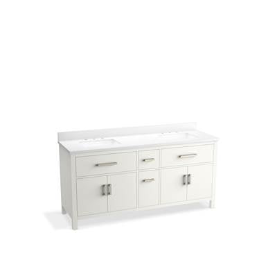 Kohler K-40642-BD1-0 - Kresla 72 In. Bathroom Vanity Cabinet With Sinks And Quartz Top
