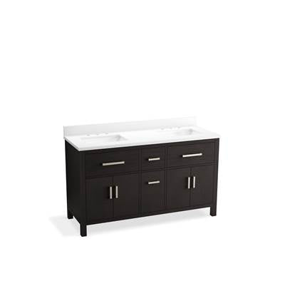 Kohler K-40641-BD1-BWK - Kresla 60 In. Bathroom Vanity Cabinet With Sinks And Quartz Top