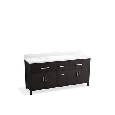 Kohler K-40642-BD1-BWK - Kresla 72 In. Bathroom Vanity Cabinet With Sinks And Quartz Top