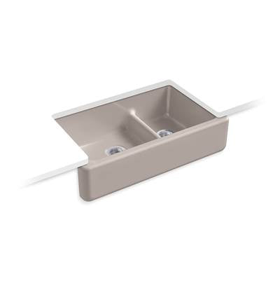 Kohler K-6427-TRF - Whitehaven Smart Divide 35.75 In. Undermount Double-Bowl Farmhouse Kitchen Sink