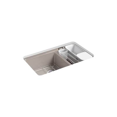 Kohler K-8669-5UA3-TRF - Riverby 33 In. Undermount Double-Bowl Workstation Kitchen Sink
