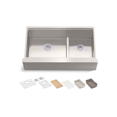 Kohler K-33658-PC-NA - Strive 35-1/2 In. Undermount Double-Bowl Farmhouse Workstation Kitchen Sink