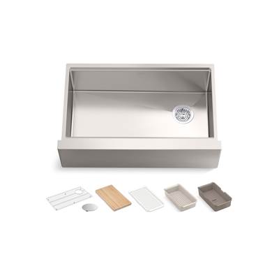 Kohler K-33656-PC-NA - Strive 32-1/2 In. Undermount Single-Bowl Farmhouse Workstation Kitchen Sink