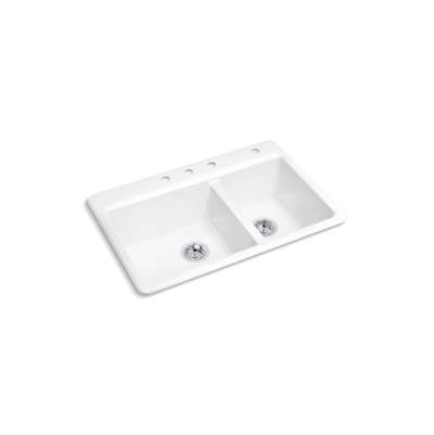 Kohler K-8669-4A1-0 - Riverby 33 In. Top-Mount Double-Bowl Kitchen Sink
