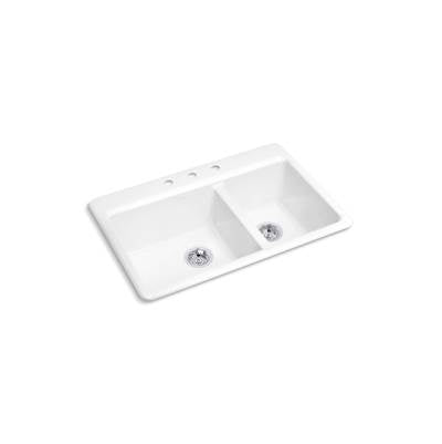 Kohler K-8669-3A1-0 - Riverby 33 In. Top-Mount Double-Bowl Kitchen Sink