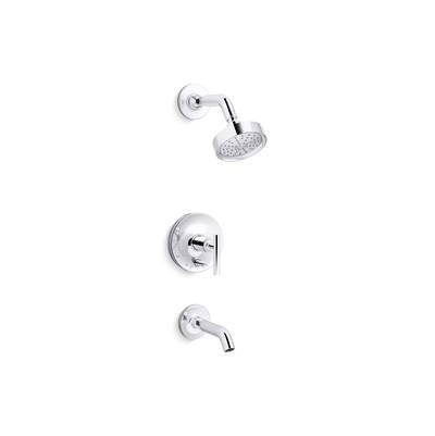 Kohler K-T14420-4G-BL - Purist Rite-Temp Bath And Shower Trim Kit With Push-Button Diverter And Lever Handle 1.75 Gpm
