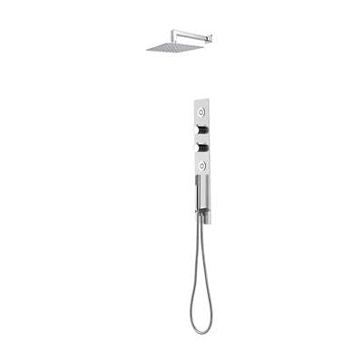 Lenova CSP207B - 2Pc - Shower Set Includes: Shower Head Round 16'' X 4-3/4'' Thermostatic/Pressure Valve Trim Kit - Square
