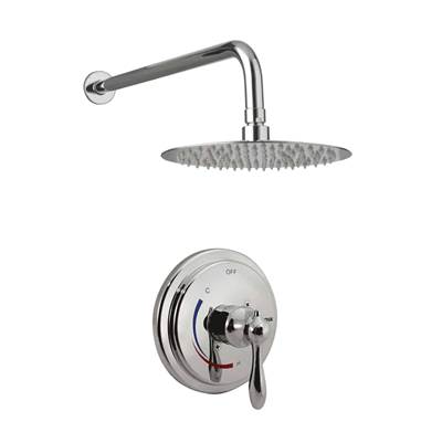 Lenova TPR215BN - 2Pc - Shower Set Includes: Shower Head Round 8'' Thermostatic/Pressure Valve Trim Kit - Square
