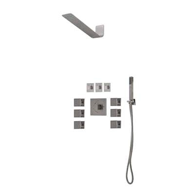 Lenova TPS102PC - 4Pc - Shower Set Includes: Shower Head Square 16'' X 4-3/4'' Trim Kit - Square