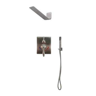 Lenova TPS208PC - 3Pc - Shower Set Includes: Shower Head Square 16'' X 4-3/4'' Thermostatic/Pressure Valve Trim Kit - Square