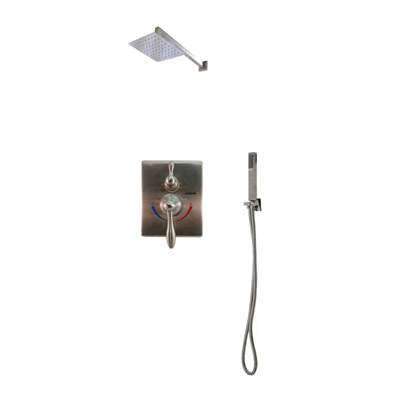 Lenova TPS210PC - 3Pc - Shower Set Includes: Shower Head Square 8'' Thermostatic/Pressure Valve Trim Kit - Square