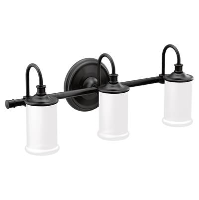 Moen YB6463BL - Belfield Three Globe Bath Light Bl