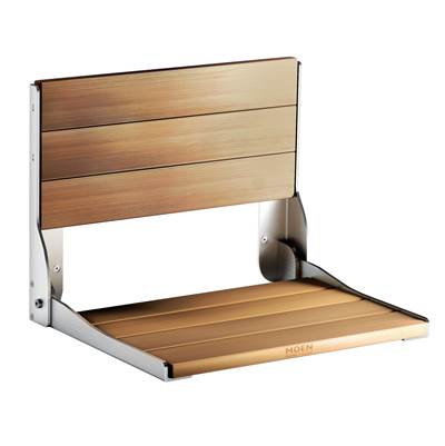 Moen DN7110 - Wall Mount Fold Down Shower Seat Teak