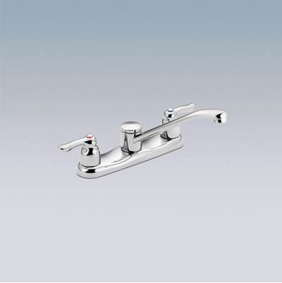 Moen 8780 - Commercial 2-Handle Low-Arc Kitchen Faucet In Chrome