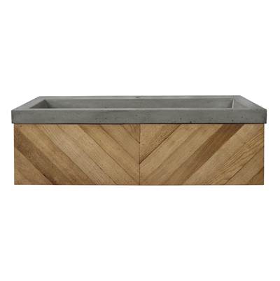Native Trails VNW191-NSL3619-A - 36'' Chardonnay Floating Vanity With Nativestone Trough In Ash