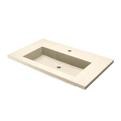 Native Trails NSVT36-D1 - 36'' Capistrano Vanity Top With Integral Trough In Sand - 1 Faucet Hole