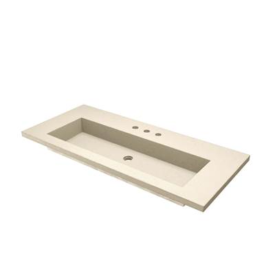Native Trails NSVT48-D - 48'' Capistrano Vanity Top With Integral Trough In Sand - 3 Faucet Holes