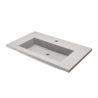 Native Trails NSVT36-A - 36'' Capistrano Vanity Top With Integral Trough In Ash - 3 Faucet Holes