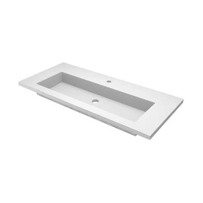 Native Trails NSVT48-P1 - 48'' Capistrano Vanity Top With Integral Trough In Pearl - 1 Faucet Hole
