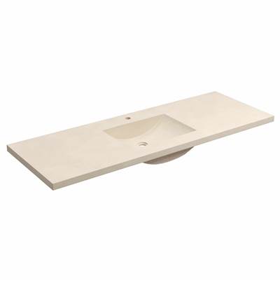 Native Trails NSVNT60-D1 - 60'' Palomar Vanity Top With Integral Sink In Sand - Single Faucet Cutout