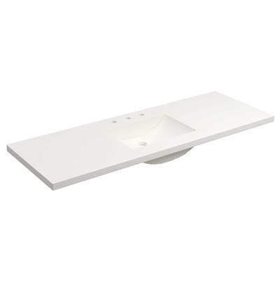 Native Trails NSVNT60-P - 60'' Palomar Vanity Top With Integral Sink In Pearl - 8'' Widespread Cutout