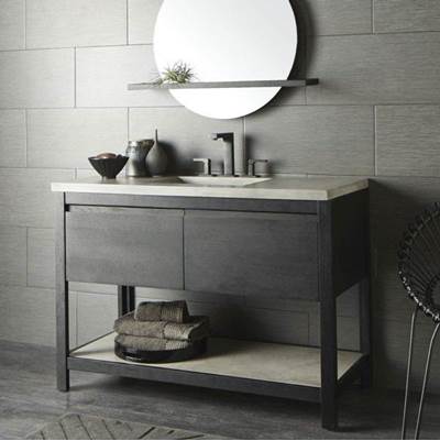 Native Trails VNO481-A-NSVNT48-A - 48'' Solace Vanity Base In Sunrise Oak With Palomar Vanity Top And Sink In Ash