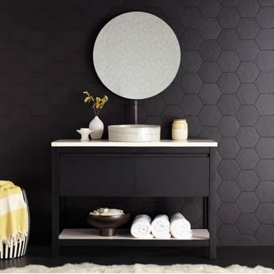 Native Trails VNO481-P-NSVNT48-P - 48'' Solace Vanity Base In Sunrise Oak With Palomar Vanity Top And Sink In Pearl