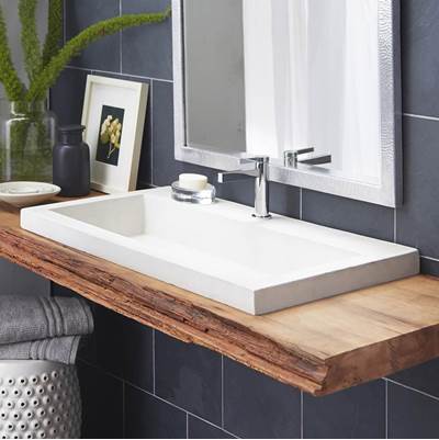 Native Trails NSL3619-PX - Trough 3619 In Pearl - No Faucet Holes