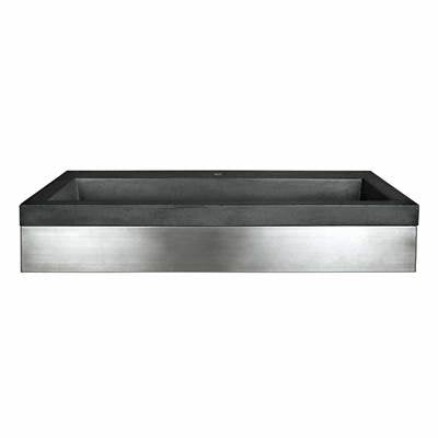 Native Trails VNS36S-NSL3619-S - 36'' Zaca Vanity Base With Nativestone Trough In Slate