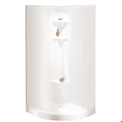 Neptune Entrepreneur 220165-000-001-000 - Hera 3636 Neo-Round Acrylic Corner One-Piece Shower With Center Drain In White