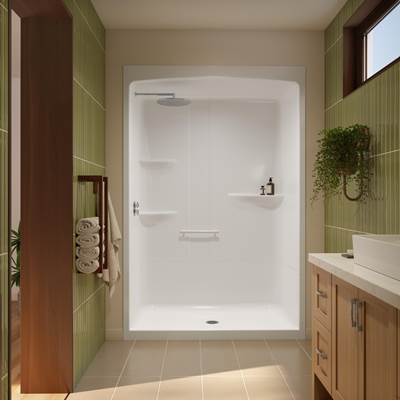 Neptune Entrepreneur 220374-000-001-221 - Astley Shr-6034 Acrylic Alcove Right-Hand Drain One-Piece Shower In White